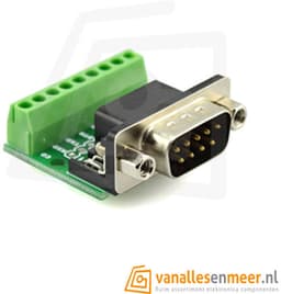DB9 RS232 Male naar Terminal Blok Adapter – Seriële Breakout — thumbnail 1