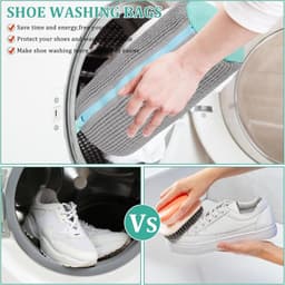 2 stuks schoenen waszak, sneakers, schoenen voor wasmachine, 39 x 19 cm, schoenwaszak, herbruikbare waszak, met ritssluiting, schoenen waszak, netschoenen waszak voor sneakers (grijs) — thumbnail 2