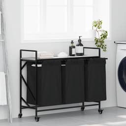 vidaXL - Wasmand - 3 - vakken - met - planken - grijs - sonoma - eiken — thumbnail 3