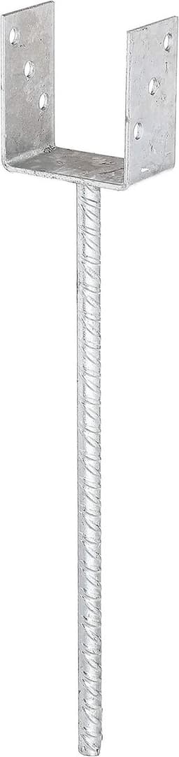 Alberts 212711 U-Post Holder with Reinforcement Steel Concrete Anchor Hot Galvanized Free Width 121 mm Length Concrete Anchor 400 mm — thumbnail 1