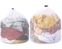 IMPERATORIS® Waszakjes voor Wasmachine - Bescherming voor Fijne Was en Schoenen - Mesh Wasnet met Rits - Voorkomt Slijtage - Set van 2 - Wit - 30 x 40 cm en 40 x 50 cm