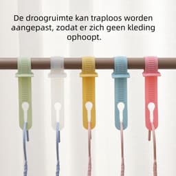50 stuks - Winddichte kledinghangergespen - Anti-drop, winddichte en veilige vergrendelingsgespen voor het drogen - Verstelbare kledingstang om vallen te voorkomen, hangerbevestigingshaken - Gemengde kleuren (willekeurige kleuren) — thumbnail 3
