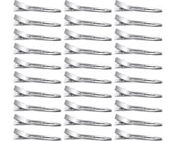 30x Zilveren Krokodillenhaarspeldjes Metaal 5.5 cm voor Kapsels