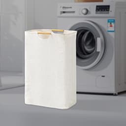 OKWISH Wasmanden - Opvouwbare Wasmand Wasmand Laundry Basket Stoffen Wasmand Met Hengsel Voor Slaapkamer En Badkamer, Grote Wasmand, Oxford-Stof, Wit — thumbnail 4