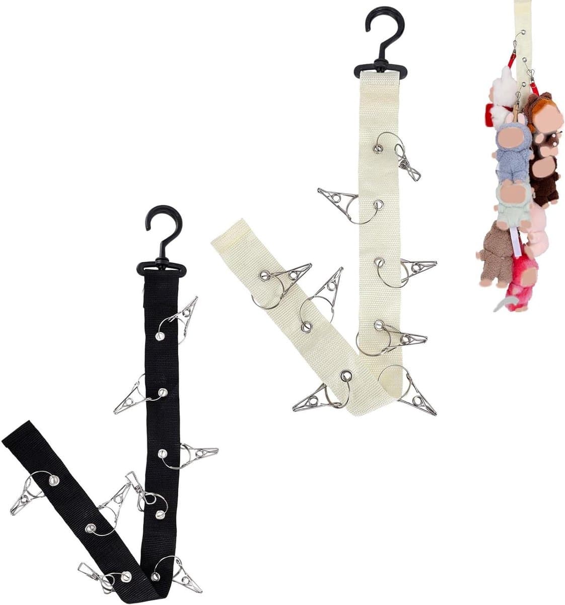 Opbergketting voor Knuffels | Hangende Displayriem met Metalen Clips | Organizer voor Poppenmutsen en Sjaals | Kinder- en Speelkamer Accessoire — afbeelding 1