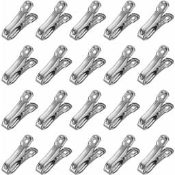 20 stuks - RVS klem - Handdoekklem - wasknijper - strandhanddoek Klem - klemmen met 2 cm openen - Voor kasplantenafdekkingen, tuinschaduwdoeken, Strandlaken, wasknijpers en dekbedden - 5.5*2.3 cm — thumbnail 1