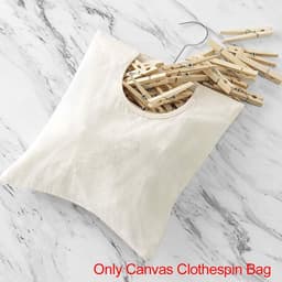 Canvas wasknijpertas, wasknijpertashouder, wasknijpertas organizer met haak, draagbare hangende opbergtas voor thuis, balkon en reizen - 1stuk(beige) — thumbnail 5