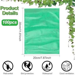 100 Stuks Druivenbeschermzakken - Vliesstof Tuin Nettas met Trekkoord voor Fruitbescherming — thumbnail 3