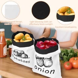Aardappel- en uienopbergzakken - 2 stuks canvas groente- en fruitzakken 26 x 35 cm — thumbnail 4