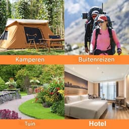 GELLDG Draagbare, uitschuifbare waslijn voor buitengebruik - Geschikt voor kamperen, reizen, tuinen, hotels, enz. - 10 meter — thumbnail 4