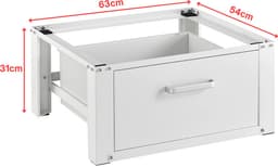 Livista Wasmachine onderkast met lades - Wasmachine kast - Opbergkast - Wasmachine onderkast - 63x54x31 cm - Wit — thumbnail 2