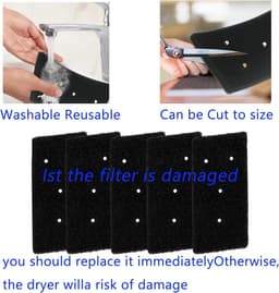 Foam Sponge - Filter Droger - 4stuks - filter Foam filter droger - droger sponsfilter - Geschikt voor Whirlpool - Gelijk aan model: 481010345281 481010716911(230 x 115 x 14MM) — thumbnail 4