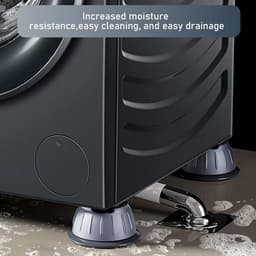 Antislip en Geluidsreducerende Wasmachine Onderlegger - 4 Stuks, Trillingsdempers voor Stabiliteit en Bescherming van Vloeren — thumbnail 3