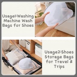 Famanu – Zakken voor schoenen - wasgoed - duurzaam materiaal - herbruikbaar - ventilatie voor wasgoed - geschikt voor sneakers en delicate items — thumbnail 4