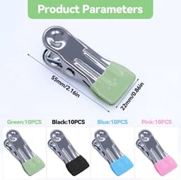 40 stuks multifunctionele wasknijpers van roestvrij staal in verschillende kleuren voor kleding en voedselverzegeling — thumbnail 5