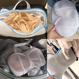 Wasnetten - 2 stuks - Anti-Vervorming - Met Rits - Polyester - Bh Wasnetje Voor Wasgoed - Waszakje Lingerie - Waszak Bh - Lingerie Wasnet - Waszakje Laundry Bag - Wasnet - Wasmachine - 20x34cm - Blauw, grijs — thumbnail 2