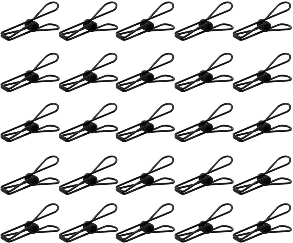 Unyqoos® Set van 25 multifunctionele metalen clips voor waslijn en meer — afbeelding 1