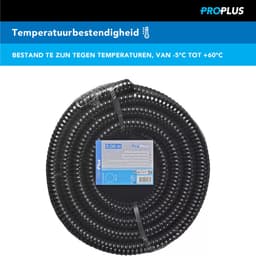 ProPlus Afvalwaterslang - 5 m - Afwatering - Temperatuurbestendig - Flexibel en Uittrekbaar - ø 19 mm - Voor het geleiden van Afvalwater vanuit caravans/campers - Afvoerkanaal - Zwart — thumbnail 3