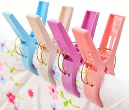 12 stuks Multifunctionele, sterke wasknijpers - valt niet gemakkelijk af - Bevestigingsclips voor zwembadafdekkingen - Droogclips voor dekbedden en lakens - 4,5*2 inch - Geschikt voor thuis, op reis en buiten drogen - Roze, blauw, paars en wit. — thumbnail 2