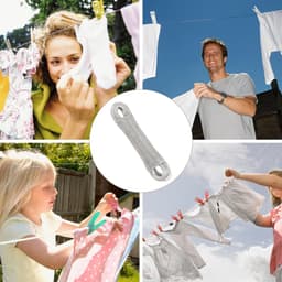30 meter waslijn met stalen kern - scheurvaste en roestvrije buitenwaslijn - belastbaar tot 150 kg - geschikt voor tuin, balkon, camping en reizen — thumbnail 2