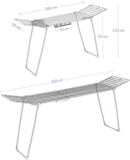 Wasdroger met uitschuifbare armen, 200-260 cm, SVARTO — thumbnail 2