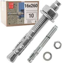 LUN FIX - Boutankers 16x260 mm - 10 stuks - verzinkt staal - beton, pergola, hek, poortbevestiging — thumbnail 1