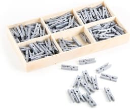135 Mini Wasknijpers Natuur Hout - Decoratieve Clips voor Knutselen en Versieren — thumbnail 4