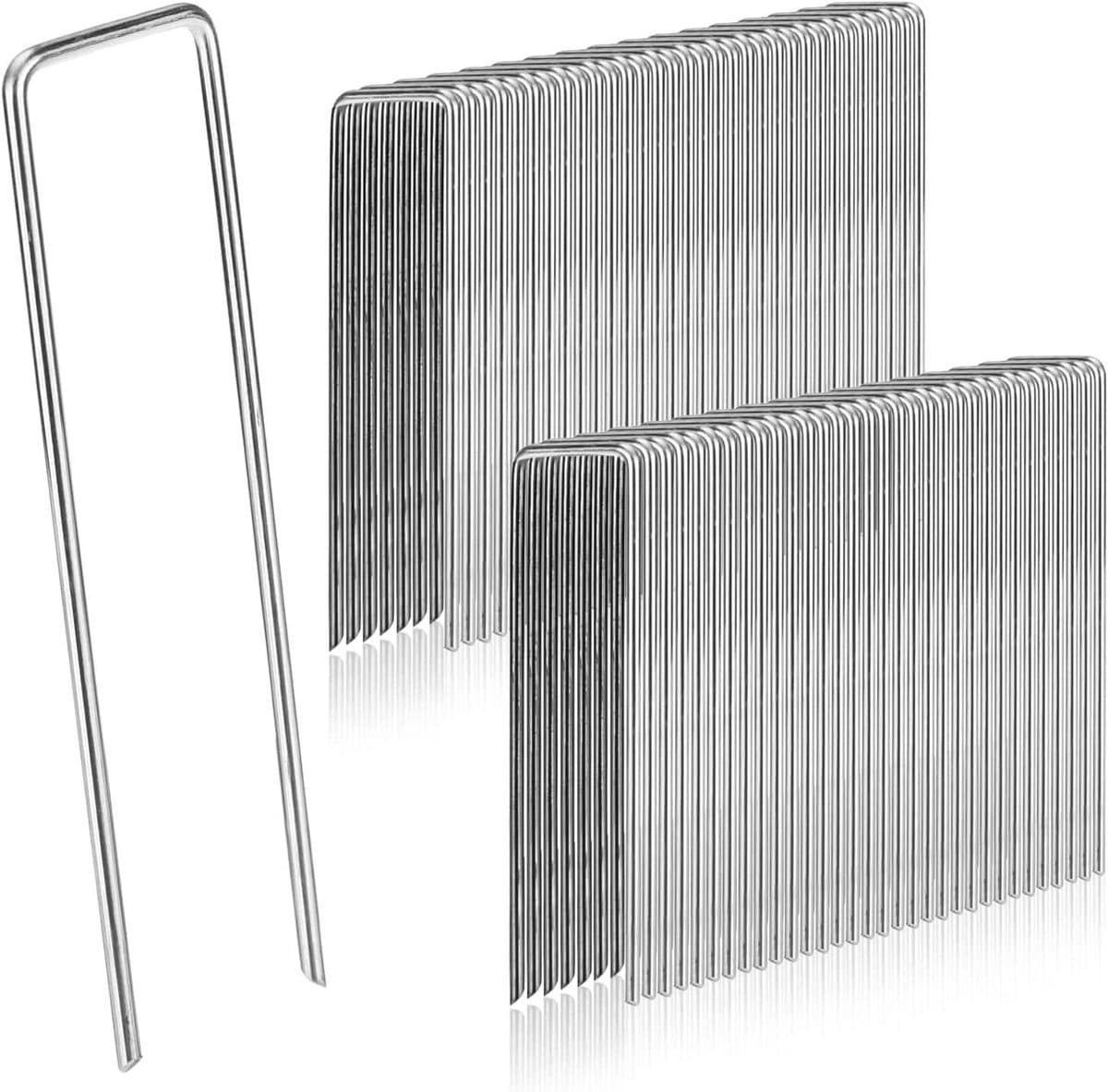 Dailygoods- Grondankers 50 Stuks - Roestvrij Staal - Gegalvaniseerd - Camping Haringen - Bevestigingshaken - 200 mm Lang - 40 mm Breed - Tuinnagels — afbeelding 1