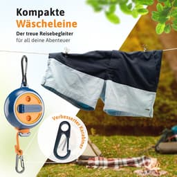 Uitschuifbare Waslijn 10 m - Handzwengel voor Snel Oprollen - 50 kg Draagkracht - Nylon Drooglijn voor Camping en Balkon — thumbnail 4