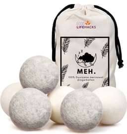 Drogerballen - 6 Wasdrogerballen - 100% Merino Schapenwol - Droogballen met Opbergzak — thumbnail 1