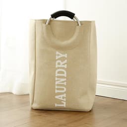 TDR - opvouwbare hand geweven Oxford stoffen wasmand - 42 liter - Beige — thumbnail 4