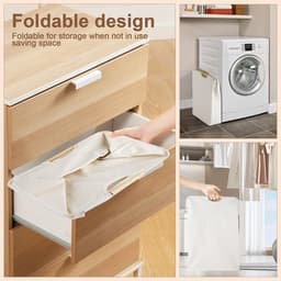 Opvouwbare Wasmand – Katoen – 36L speelgoedwasmand – Kleine opvouwbare wasmand – Ruimtebesparend & Wasbaar – pbergmand voor vuile was – Stijlvol Design – Geschikt voor Badkamer, Slaapkamer & Waskamer — thumbnail 2