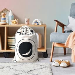 Waszak - Met Wasmachine Print - 50 x 60 cm - Grote waszak - Wasgoed Opbergtas met Trekkoord - Badkamer Was Zak - Laundry Bag - Reiswaszak - Waszakken voor wasgoed - Opbergtas - Waszakken - Wit/Zwart — thumbnail 2