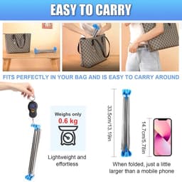 Uitschuifbaar reiskledingrek voor thuis en onderweg - Opvouwbare droogrek voor kleding - Ideaal voor kleding, wasgoed en reizen - Draagbaar en compact model. — thumbnail 4