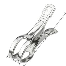 10 stuks - Verbeterde grote tuinklemmen - roestvrijstalen kasclips - roestvrijstalen dekbedklemmen - voor het ophangen van kleding, handdoeken en wasgoed binnen en buiten - 8.5×4.4cm - zilver — thumbnail 2