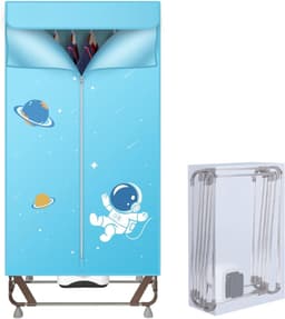 DYNA® Elektrisch Droogrek - Droogrek - Droogrek Elektrisch - 150cm Hoog - 1500W - Lichtblauw - ‎80cm x 47cm x 170cm — thumbnail 1