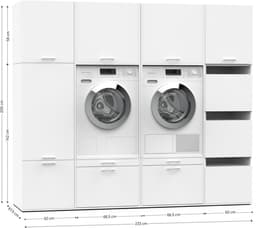 Washcab® Wasmachine Kast - Wasmachine Verhoger - Wasmachine Ombouw - Wit - Duo Set High 5 - 120kg draagkracht - 5 jaar garantie — thumbnail 4