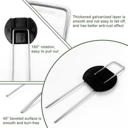 30 Haringen en Sluitringen Set voor Mulchen en Tuin - Verzinkt Staal - Drainage - Onkruiddoek - 15 cm - U-vorm - Zware Toepassingen — thumbnail 2