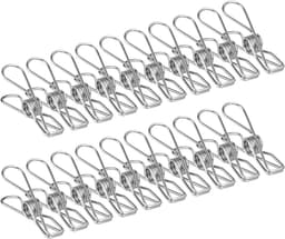 Roestvrij-stalen wasknijpers 100 stuks - 6 cm clip pin set voor waslijn - kleding sok hanger - keuken - kantoor — thumbnail 1