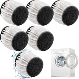 Wasbollen - 6 Stuks - Wasballen Voor Wasmachine - Anti-Pluis - Drogerballen - Herbruikbaar - Haarvanger Wasbollen - 6.5 Cm - Geschikt Voor Lakens, Jassen, Kleding, Dekens - Wit — thumbnail 1