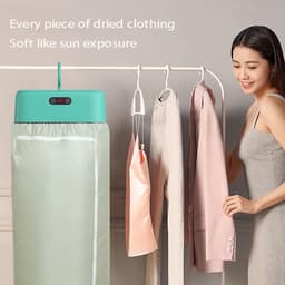 Draagbare elektrische wasdroger, opvouwbaar droogrek voor babykleding met 3 snelheidsstanden, reisvriendelijke hangende wasdroger met digitaal display — thumbnail 5