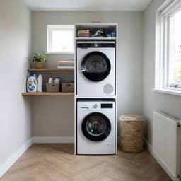 Washcab® Wasmachine Kast - Droger Verhoger - Wasmachine Ombouw - Droger op wasmachine Wit - Stack - 5 jaar garantie — thumbnail 2