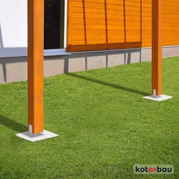 Paaldragers voor Beton - Paalankers Bodemhuls - Houten Palen Bevestigen - Thermisch Verzinkt Staal - 101 mm Breed — thumbnail 5
