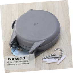 Draagbare Waslijn - Intrekbaar Touw - Kleding Drogen - Roestvrij Staal - 18 x 15 cm - Lichtgrijs — thumbnail 4