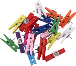 Decoratieve Punaises - Houten Clips Kopspijkers - Kurkbord Bevestigen - Creatieve Vormgeving - 20 Stuks - Meerkleurig — thumbnail 4