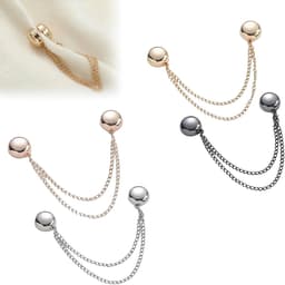4-delige magnetische kledingclip met ketting - broekklem - broekclip - manchetclip - broekspijpclip - kleding clips - voor het vastzetten van mouwen, broeken en overhemdmanchetten - legering - goud/roségoud/zilver/antracietzwart — thumbnail 1