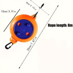 Draagbare waslijn voor op de camping, uitschuifbare waslijn van 8 meter, uitschuifbare waslijn voor op de camping, oprolbare waslijn, uitschuifbare draagbare waslijn, dubbele waslijn. — thumbnail 3