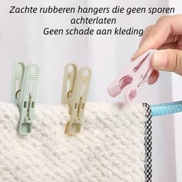 1 set - Draagbare waslijn - met 12 klemmen + touwset - Gekleurde plastic kleding- en sokkenklemmen - Windbestendige en wegwaaibestendige klemmen voor buiten - Diverse kleuren — thumbnail 2