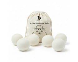 LaundrySpecialist XL Drogerballen - Set van 6 stuks - Herbruikbaar - Duurzaam drogen van de was - Wasdrogerballen - Droogballen - Wasbollen - Duurzaam wol - Wasdrogerballen - Energiebesparend