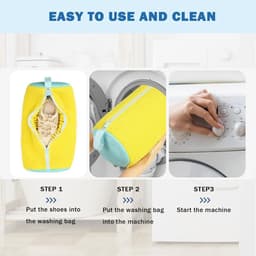Herbruikbare schoenwaszakken voor wasmachine, anti-vervorming, 360 graden reiniging, ideaal voor sport- en dagelijkse schoenen, 2 stuks — thumbnail 3